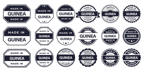 Obraz premium Made in GUINEA Vintage Stamp Badges Collection, Made in GUINEA Retro Badge & Stamp Logo Collection