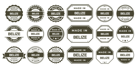 Obraz premium Made in BELIZE Vintage Stamp Badges Collection, Made in BELIZE Retro Badge & Stamp Logo Collection