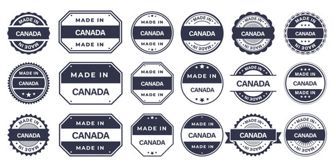 Obraz premium Made in CANADA Vintage Stamp Badges Collection, Made in CANADA Retro Badge & Stamp Logo Collection