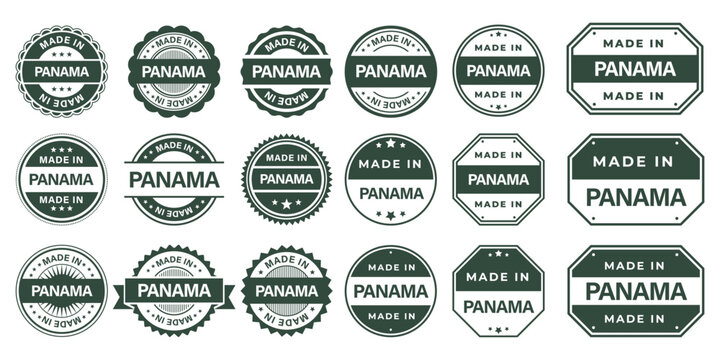 Made in PANAMA Vintage Stamp Badges Collection, Made in PANAMA Retro Badge & Stamp Logo Collection
