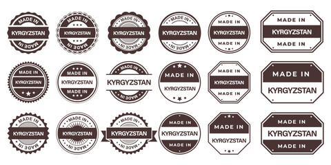 Obraz premium Made in KYRGYZSTAN Vintage Stamp Badges Collection, Made in KYRGYZSTAN Retro Badge & Stamp Logo Collection