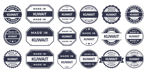 Obraz premium Made in KUWAIT Vintage Stamp Badges Collection, Made in KUWAIT Retro Badge & Stamp Logo Collection