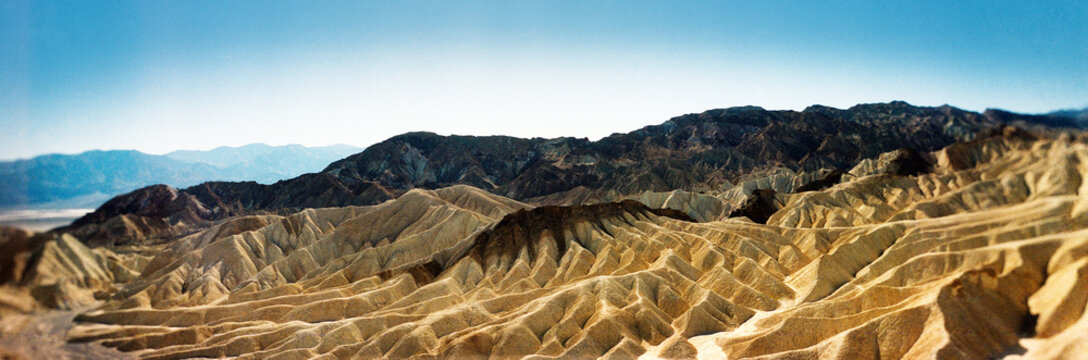 Panoramic view of Zabriskie Point, Death Valley National Park, California, United States