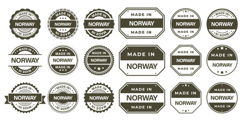Obraz premium Made in NORWAY Vintage Stamp Badges Collection, Made in NORWAY Retro Badge & Stamp Logo Collection