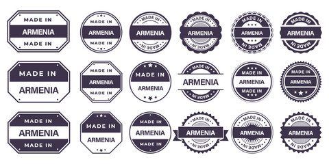 Fototapeta premium Made in ARMENIA Vintage Stamp Badges Collection, Made in ARMENIA Retro Badge & Stamp Logo Collection