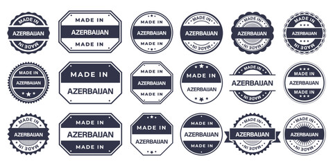 Obraz premium Made in AZERBAIJAN Vintage Stamp Badges Collection, Made in AZERBAIJAN Retro Badge & Stamp Logo Collection