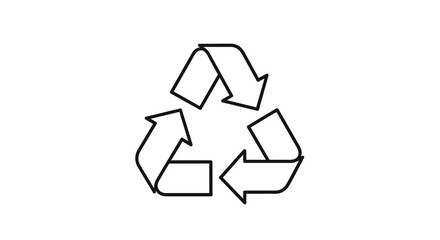 Simple Outline Recycle Symbol Representing Environmental Sustainability.