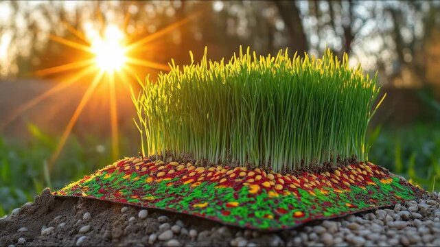 Vibrant green sprouts symbolizing new life for Nowruz, Navruz Spring Festival, traditional Persian New Year celebration, International Nowruz Day, joyous spring equinox awakening