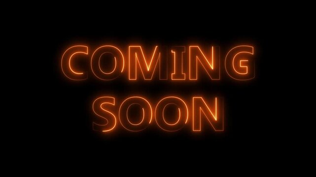  Neon bright coming soon text icon colorful animation. Abstract coming soon beautiful neon bright social media.