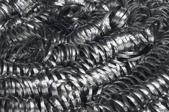 Metal shavings form a dense, textured background