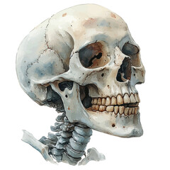 Obraz premium Skeletons, watercolor illustration vector, isolated on a white background.