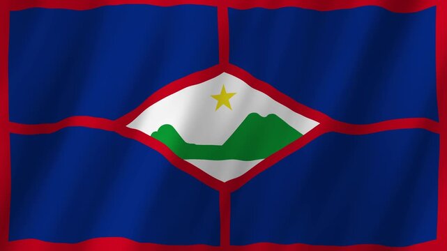 Sint Eustatius Flag Waving on Wind, Realistic 4K Background Animation