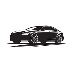 Fototapeta premium vintage car vector silhouette line art logo idea collection