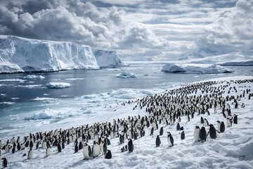 Antarctic polar ecosystem shaped by extreme cold ice formations and uniquely adapted wildlife