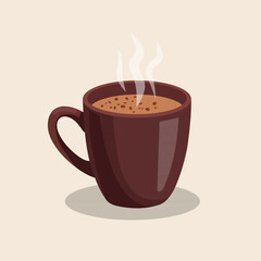 Obraz premium Autumn Coffee and Hot Chocolate Vector Illustration with Fall Leaves and Acorns.