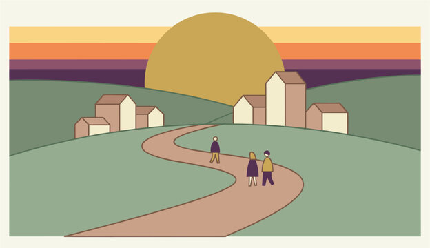 Road to Emmaus village landscape