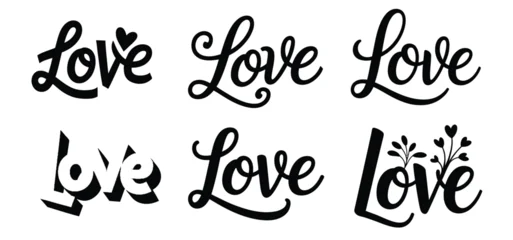 Fotobehang Positive Typography A diverse collection, of elegant 'Love' lettering and typography designs for heartfelt projects  © Manir