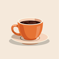 Obraz premium Autumn Coffee and Hot Chocolate Vector Illustration with Fall Leaves and Acorns.