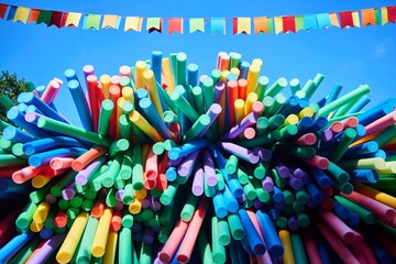 Foam or foam colored harnesses for children's entertainment. Outdoor decor