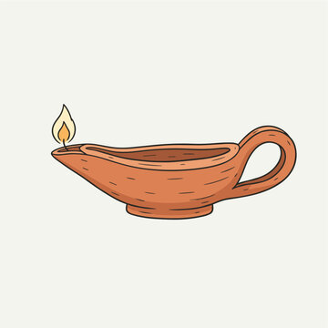 Ancient oil lamp illustration