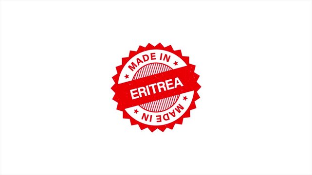 Animation of Made in ERITREA Vintage Stamp Badges Collection, Made in ERITREA Retro Badge & Stamp Logo Collection