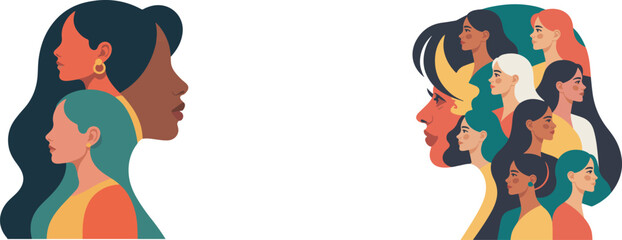 Diverse group of women illustration for international womens day concept