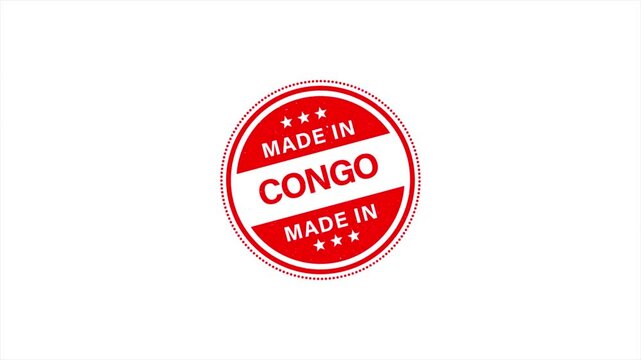 Animation of Made in CONGO Vintage Stamp Badges Collection, Made in CONGO Retro Badge & Stamp Logo Collection