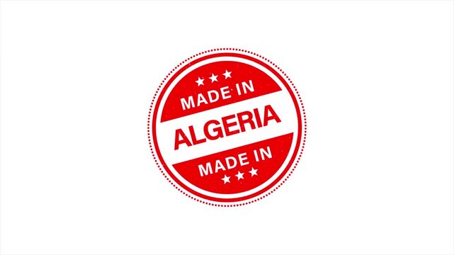 Animation of Made in ALGERIA Vintage Stamp Badges Collection, Made in ALGERIA Retro Badge & Stamp Logo Collection