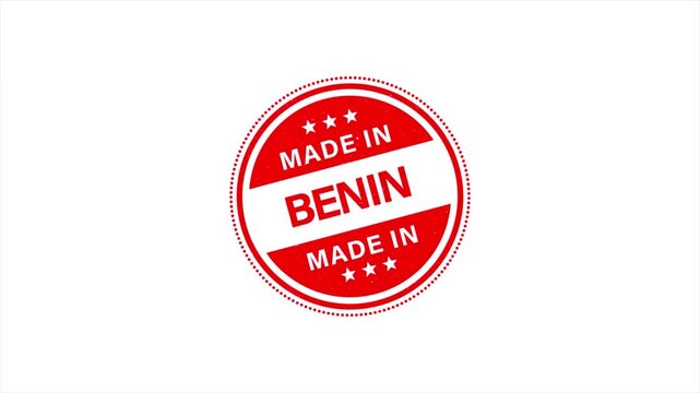 Animation of Made in BENIN Vintage Stamp Badges Collection, Made in BENIN Retro Badge & Stamp Logo Collection