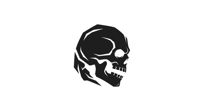 Black skull graphic isolated