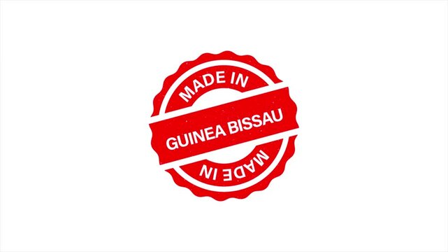 Animation of Made in Guinea-Bissau Vintage Stamp Badges Collection, Made in Guinea-Bissau Retro Badge & Stamp Logo Collection