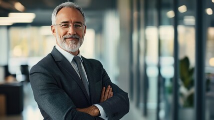 Fototapeta premium Confident businessman portrait in office