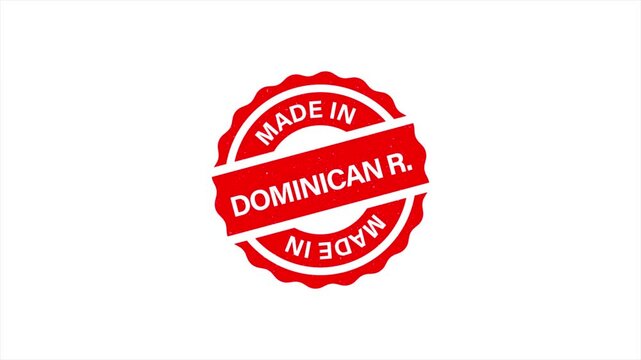 Animation of Made in DOMINICAN REPUBLIC Vintage Stamp Badges Collection, Made in DOMINICAN REPUBLIC Retro Badge & Stamp Logo Collection