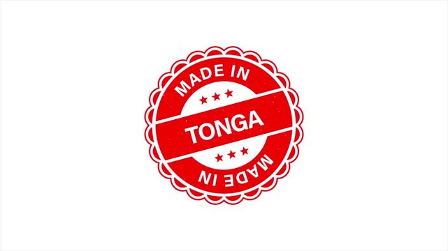 Animation of Made in TONGA Vintage Stamp Badges Collection, Made in TONGA Retro Badge & Stamp Logo Collection