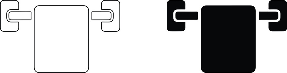 Obraz premium Two rectangle icons with rounded corners and square handles on a transparent background for graphic resources