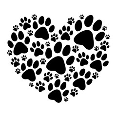 Paw Print Heart