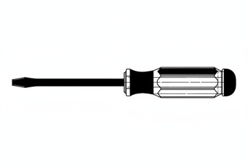Fototapeta premium Precision Hand Tool: This photo captures a sleek, flathead screwdriver, the essential tool for various tasks. Focus on functionality, this tool is ready to use for multiple projects.