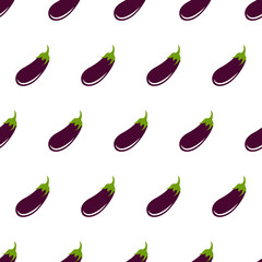 Eggplant seamless pattern Background. flat illustration Eggplant background vector