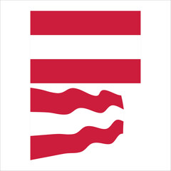 Austria national flag waving with red white stripes