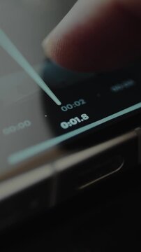 User interacting with the timeline within the video editing app interface