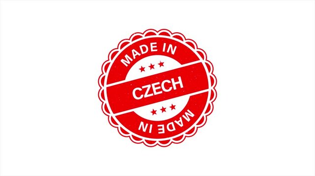 Animation of Made in CZECH REPUBLIC Vintage Stamp Badges Collection, Made in CZECH REPUBLIC Retro Badge & Stamp Logo Collection