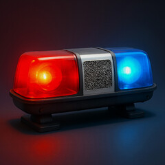 police light bulb on the car oil painting style illustration