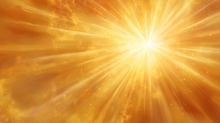 Obraz premium Golden Radiance: An ethereal burst of sunlight illuminates the sky, creating a spectacle of bright light and radiant energy, evoking a sense of hope and spiritual enlightenment.