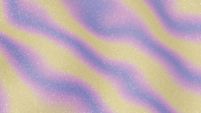 Horizontal 3D abstract whimsical fairy glitter pastel gradient background copyspace loop animation, texture waves vibrant pink purple butter yellow sparkle, retro groovy seventies disco funky stripes