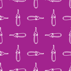 Eggplant Line Seamless Pattern Background Vector