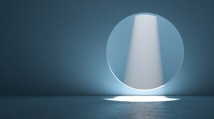 Portal of Light: A luminous beam descends through a circular opening, casting a spotlight on an empty space, evoking a sense of anticipation and the allure of what lies beyond.