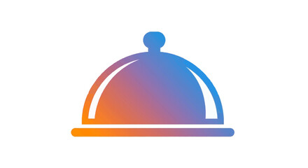 Fototapeta premium Vibrant gradient food cloche icon representing culinary service and elegant dining experience