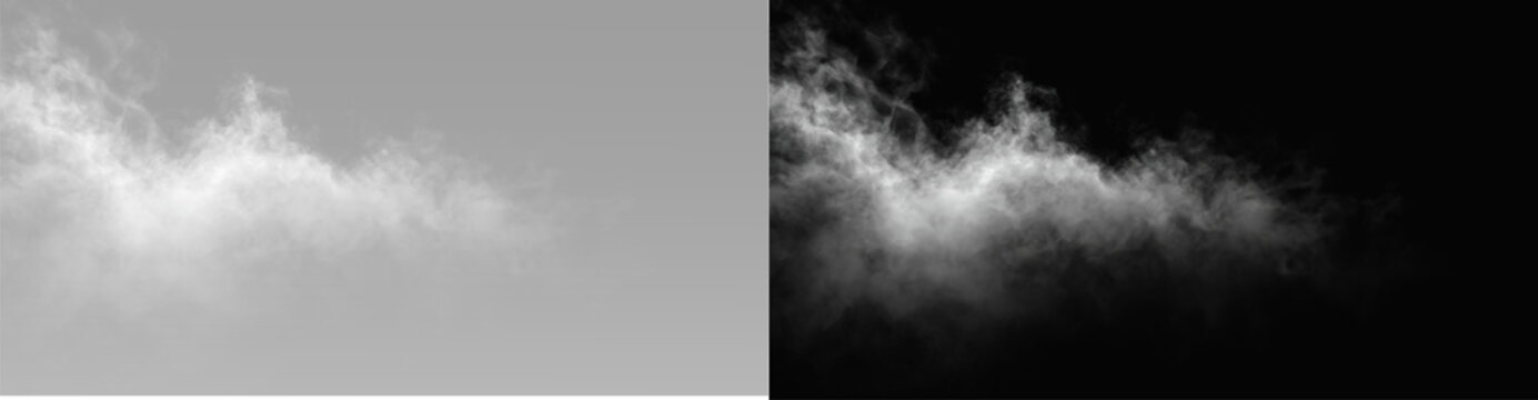 Diffuse gray smoke forms gentle layered trails with soft airy transparency and subtle fading glow. Light haze effect for cinematic overlays. Gray smoke PNG overlay effect cloud design