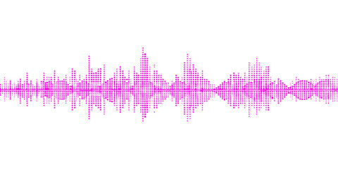 Abstract vector illustration of a blue digital heart beat and sound wave frequency spectrum designed for medical technology or electronic music audio equipment © Fahid