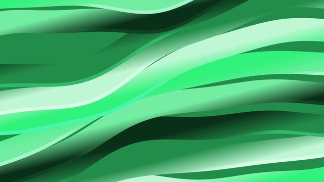 Abstract Green Wavy Lines Background Animation.